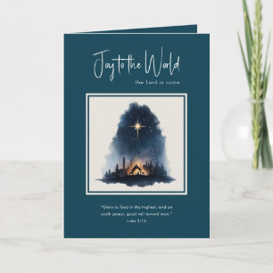 Cartes Pour Fêtes Annuelles Joie au monde aquarelle Nativité Noël