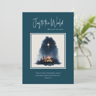 Cartes Pour Fêtes Annuelles Joie au monde aquarelle Nativité Noël