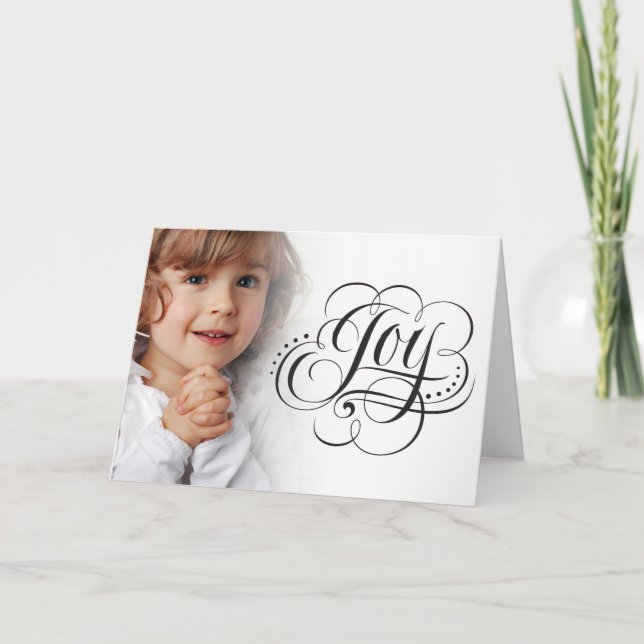 Cartes Pour Fêtes Annuelles Joie au monde Calligraphie de Noël religieuse (Devant)