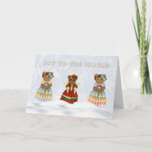 Cartes Pour Fêtes Annuelles Joie au monde chanter Ange Ours