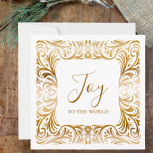 Cartes Pour Fêtes Annuelles Joie au monde Custom Elegant Golden Christmas