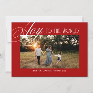 Cartes Pour Fêtes Annuelles Joie au monde de Noël design rouge