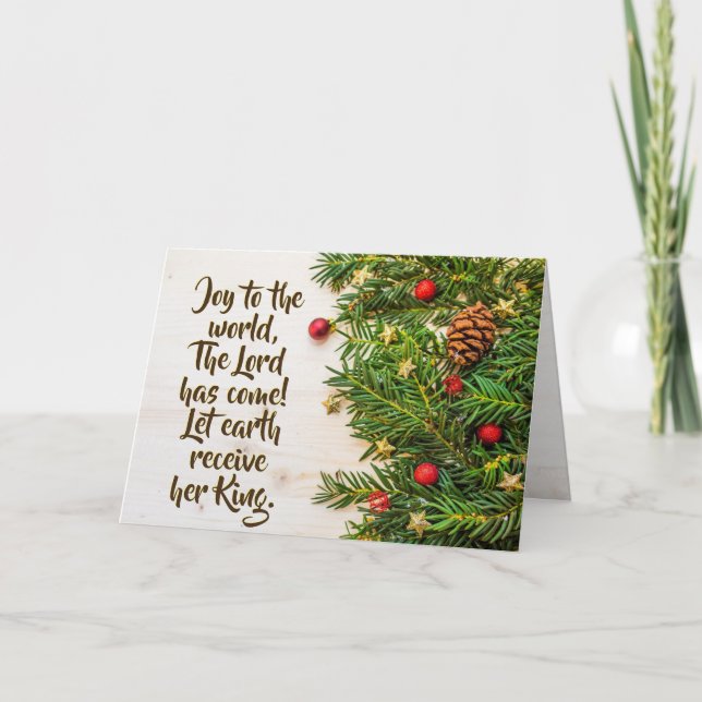 Cartes Pour Fêtes Annuelles Joie au monde le Seigneur est venu Noël Carol (Devant)