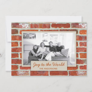 Cartes Pour Fêtes Annuelles Joie au monde Mur de briques rouges urbaines Photo