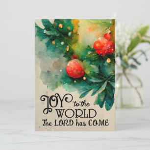 Cartes Pour Fêtes Annuelles Joie au monde Noël Carol Christian Flat