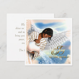 Cartes Pour Fêtes Annuelles Joie au monde. Noël de l'Ange Africain-Américain