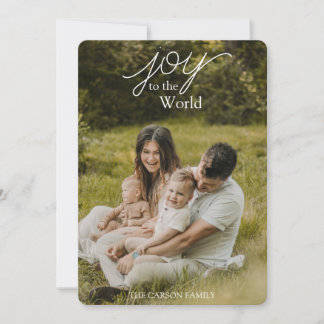 Cartes Pour Fêtes Annuelles Joie au Monde Photo Pleine Page Religieuse Noël