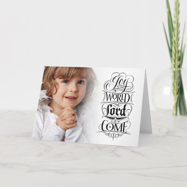 Cartes Pour Fêtes Annuelles Joie au monde religieux Noël Angel prier (Devant)
