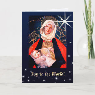 Cartes Pour Fêtes Annuelles Joie au monde. Vierge à Noël