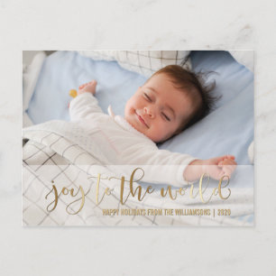 CARTES POUR FÊTES ANNUELLES JOIE AU SCRIPT MONDIAL D'OR   PHOTO VACANCES