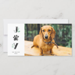Cartes Pour Fêtes Annuelles Joie Botanique Empreinte de Patte | Photo d'Animal