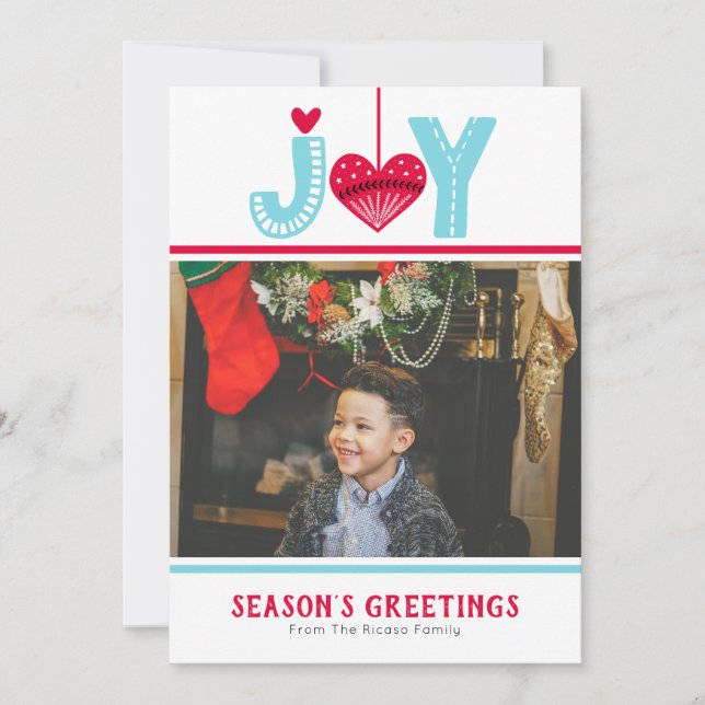 Cartes Pour Fêtes Annuelles Joie Coeur scandinave Noël (Devant)