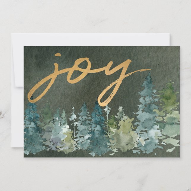 Cartes Pour Fêtes Annuelles Joie Custom Family Photo Green Forest Noël (Devant)