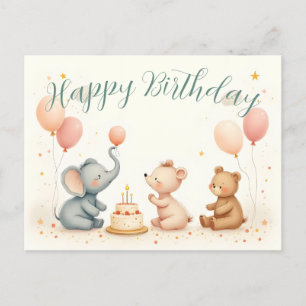 Cartes Pour Fêtes Annuelles Joie d'anniversaire animal avec ballons