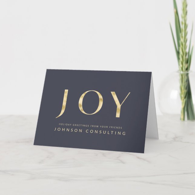 Cartes Pour Fêtes Annuelles Joie dans Simple Faux Gold Business (Devant)