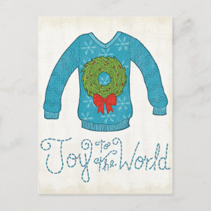 Cartes Pour Fêtes Annuelles Joie d'Apple sauvage au monde - chandail de Noël