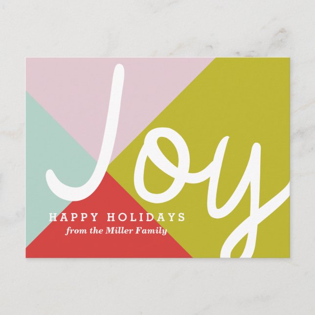 Cartes Pour Fêtes Annuelles Joie de bloc de couleur (Devant)