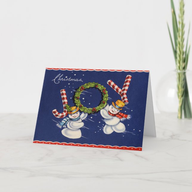 Cartes Pour Fêtes Annuelles Joie de bonhomme de neige (Devant)