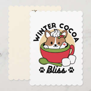 Cartes Pour Fêtes Annuelles Joie de Cacao d'Hiver - Chien Mignon dans un Mug D