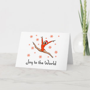 Cartes Pour Fêtes Annuelles Joie de la gymnaste au monde