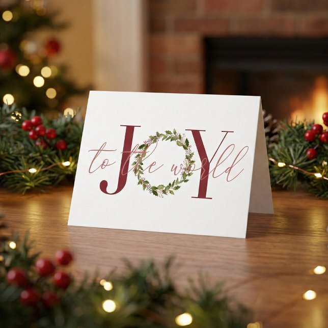 Cartes Pour Fêtes Annuelles Joie de Noël élégante à la couronne mondiale (Créateur téléchargé)