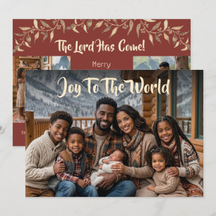 Cartes Pour Fêtes Annuelles Joie de Noël Élégante Famille Multi Photo