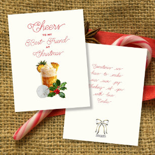 Cartes Pour Fêtes Annuelles Joie de Noël Meilleure Amie Côtière