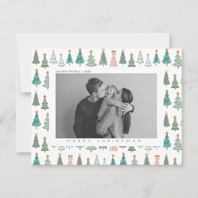 Cartes Pour Fêtes Annuelles Joie de Noël Photo de famille de Noël  (Devant)