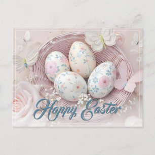 Cartes Pour Fêtes Annuelles Joie de Pâques douce avec Motif Floral