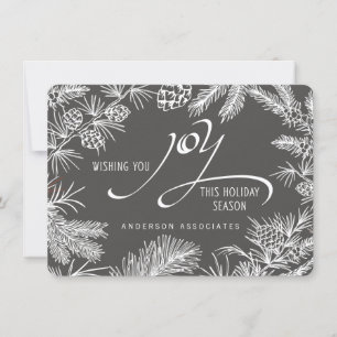 Cartes Pour Fêtes Annuelles Joie de vacances moderne Branches botaniques d'hiv