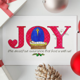 Cartes Pour Fêtes Annuelles Joie Dieu est avec nous