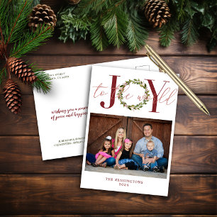 Cartes Pour Fêtes Annuelles Joie élégante au monde Photo de Noël