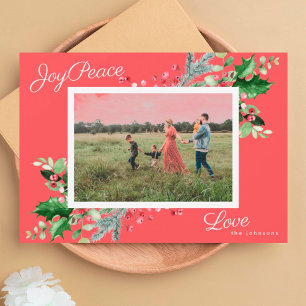 Cartes Pour Fêtes Annuelles Joie élégante   Cherry Border Green Foliage Photo