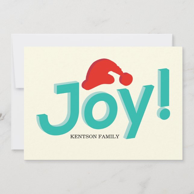 Cartes Pour Fêtes Annuelles joie et chapeau santa (Devant)