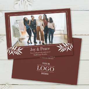 Cartes Pour Fêtes Annuelles JOIE ET PAIX Moderne Simple Photo Logo Business