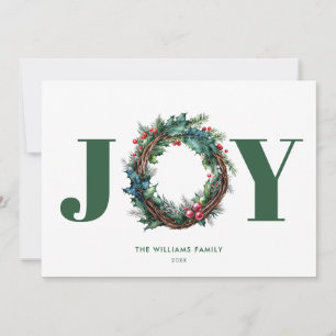 Cartes Pour Fêtes Annuelles Joie Fleur de couronne de Noël