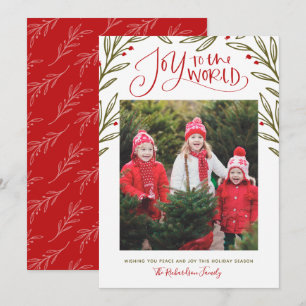 Cartes Pour Fêtes Annuelles Joie moderne au monde Photo de Noël