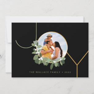 Cartes Pour Fêtes Annuelles Joie Noël Famille Photo Typographie moderne
