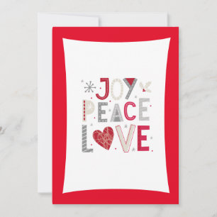 Cartes Pour Fêtes Annuelles Joie ! Paix et amour
