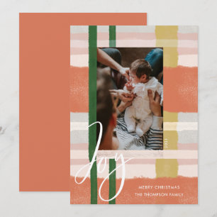 Cartes Pour Fêtes Annuelles Joie   Pêche moderne et aquarelle verte photo plis