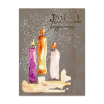 Joie ! Trio de bougies aquarelle scintillante