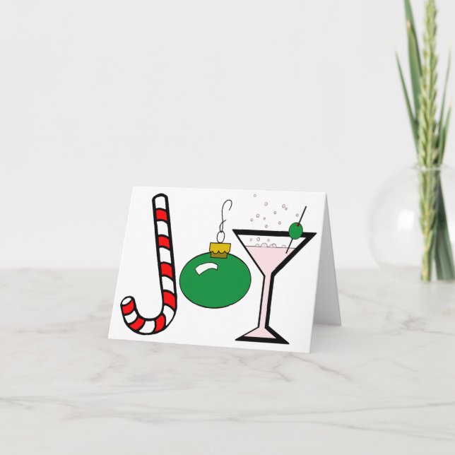 Cartes Pour Fêtes Annuelles Joie verte de Noël (Devant)