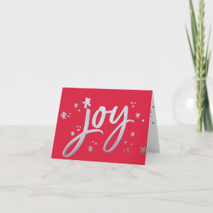 Cartes Pour Fêtes Annuelles JOIY entreprise moderne vacances rouge argent écla