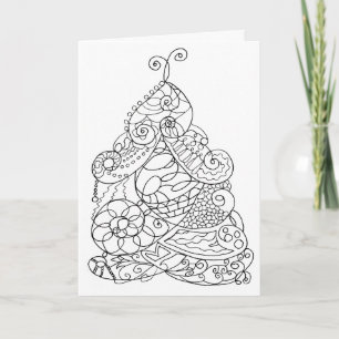 Cartes Pour Fêtes Annuelles Joli arbre de Noël de dessin
