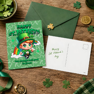 Cartes Pour Fêtes Annuelles Joli Arc-en-Ciel Joyeuse Saint-Patrick Celtique 