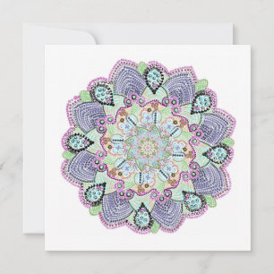 Cartes Pour Fêtes Annuelles Joli Art de Mandala de Napperon de Jardin