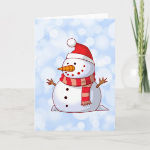 Cartes Pour Fêtes Annuelles Joli bonhomme de neige de Noël