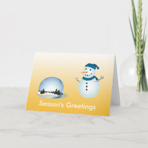 Cartes Pour Fêtes Annuelles Joli bonhomme de neige et Joyeuses Fêtes du monde 