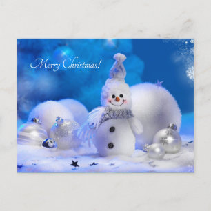 Cartes Pour Fêtes Annuelles joli bonhomme de neige heureux