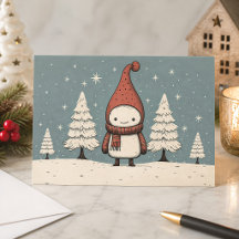 Joli bonhomme de neige rétro Noël de l'hiver
